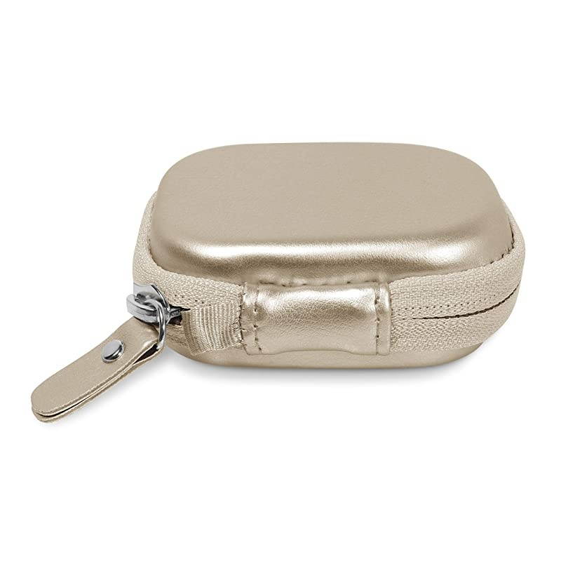 Golf GPS Case by  Specially Designed for GolfBudy Voice Voice 2 Bushnell NeoGhost Mesh Pouches on Both lid and Base for GPS and Cable separatedly Gold