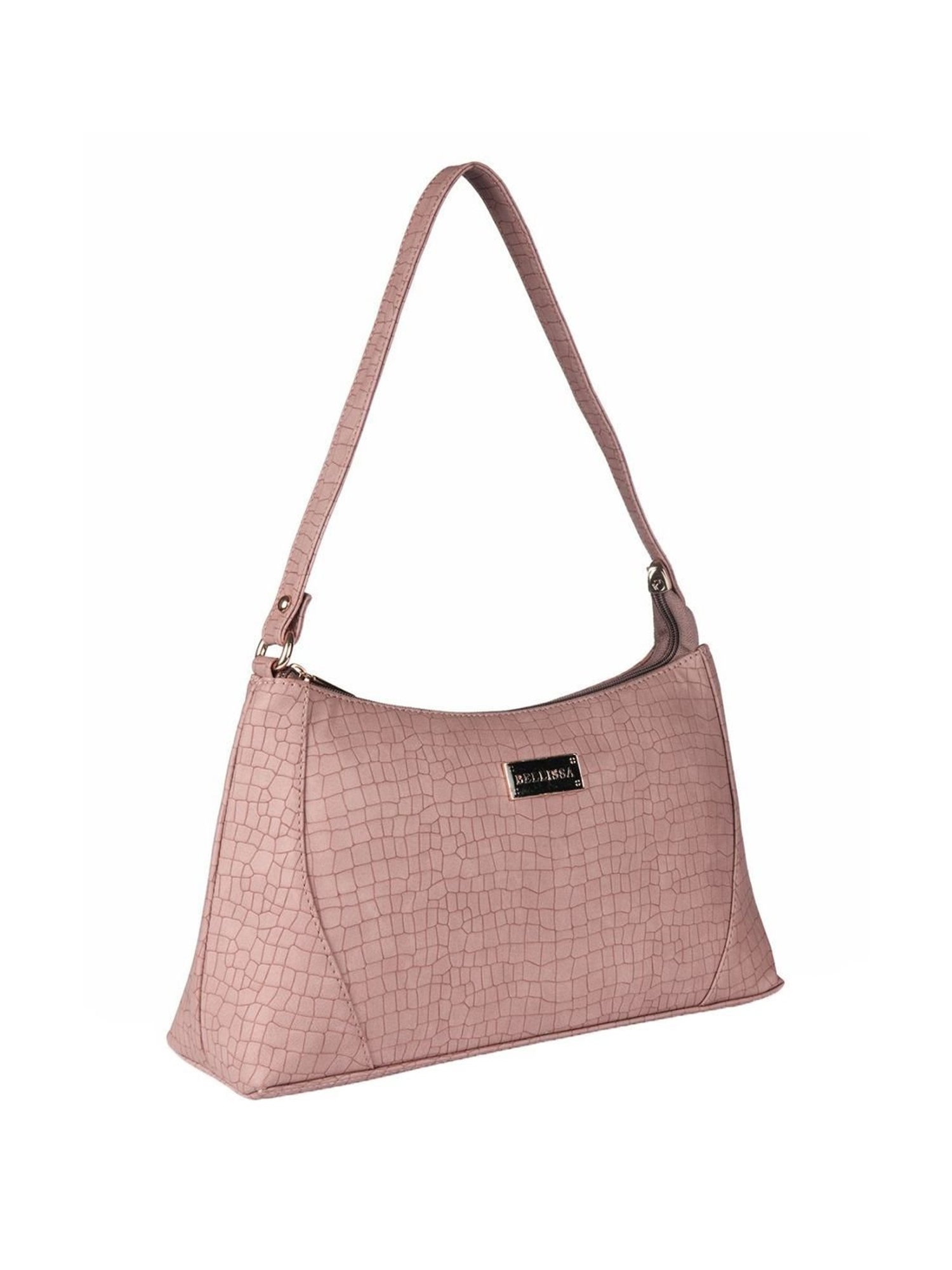 Bellissa Nude Textured Medium Premium Shoulder Handbag