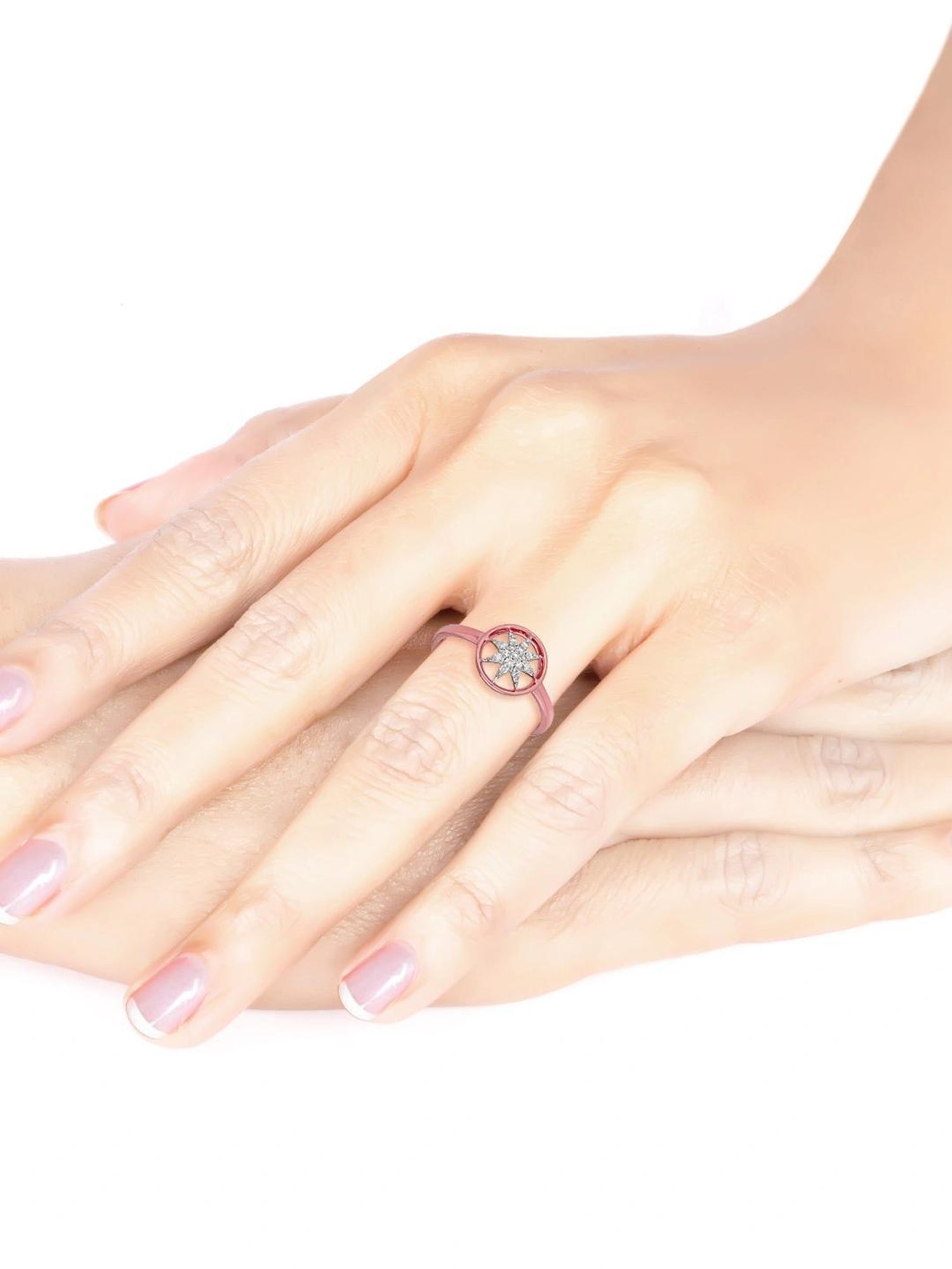 Malabar Gold and Diamonds 18k IGI Certified Diamond Rose Gold Ring for Women