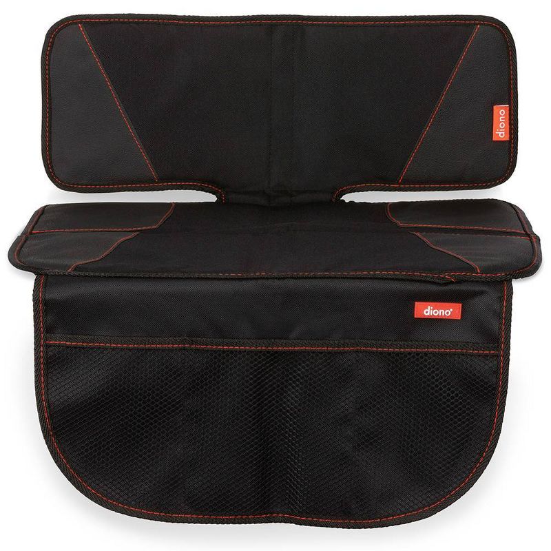 Diono Super Mat Car Seat Protector for Under Car Seat Includes 3 Mesh Storage Pockets Crash Tested - Black