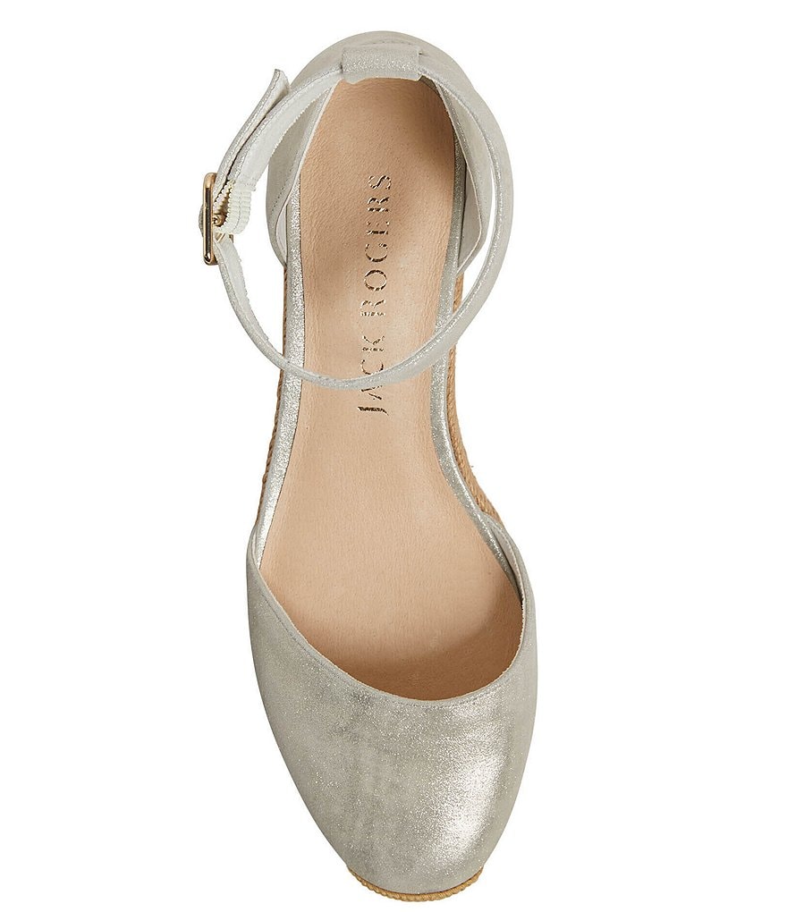 Jack Rogers Palmer Closed Toe Ankle Strap Suede Wedge Espadrilles