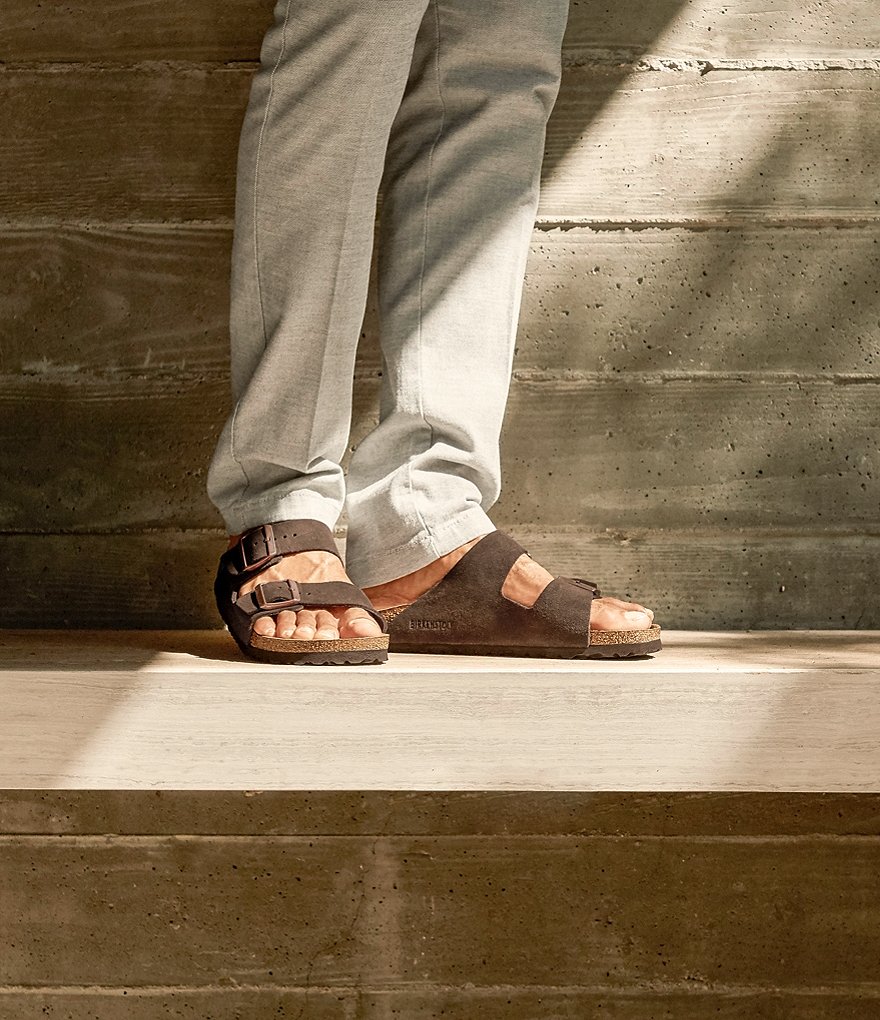 Birkenstock Arizona Men's Suede Double Banded Slip On Sandals