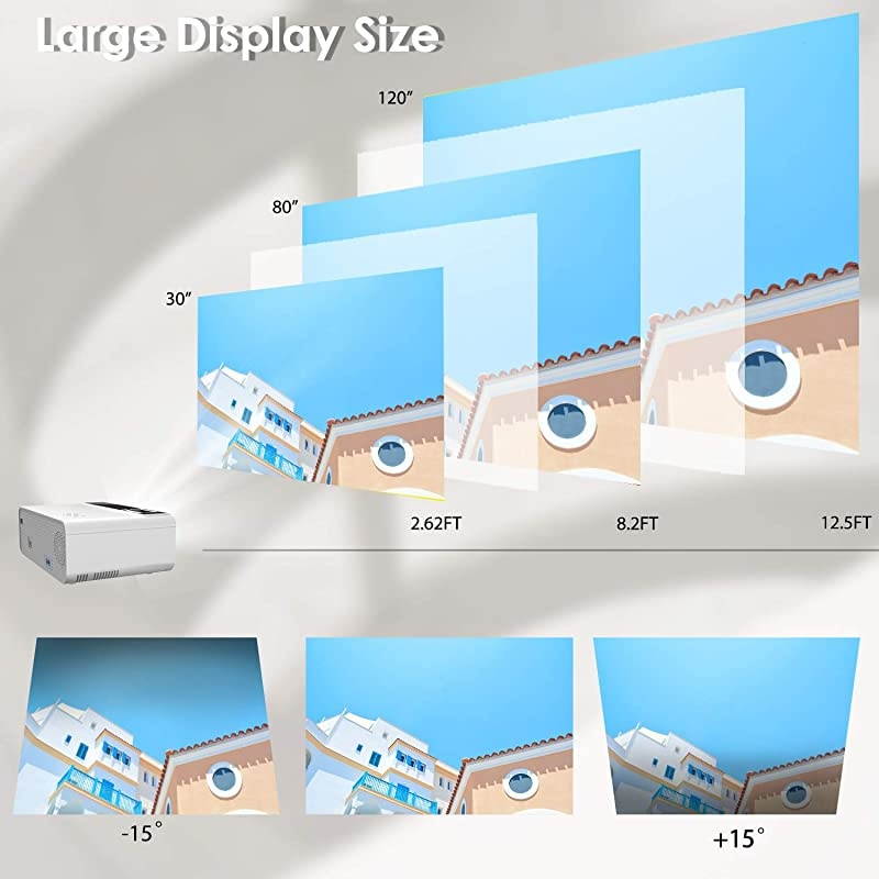 Mini Projector  Video Projector Outdoor Movie Projector 4200 lux LED Portable Home Theater Projector 1080P and 200quot Supported Compatible with PS4 PC via HDMI VGA TF AV and USB