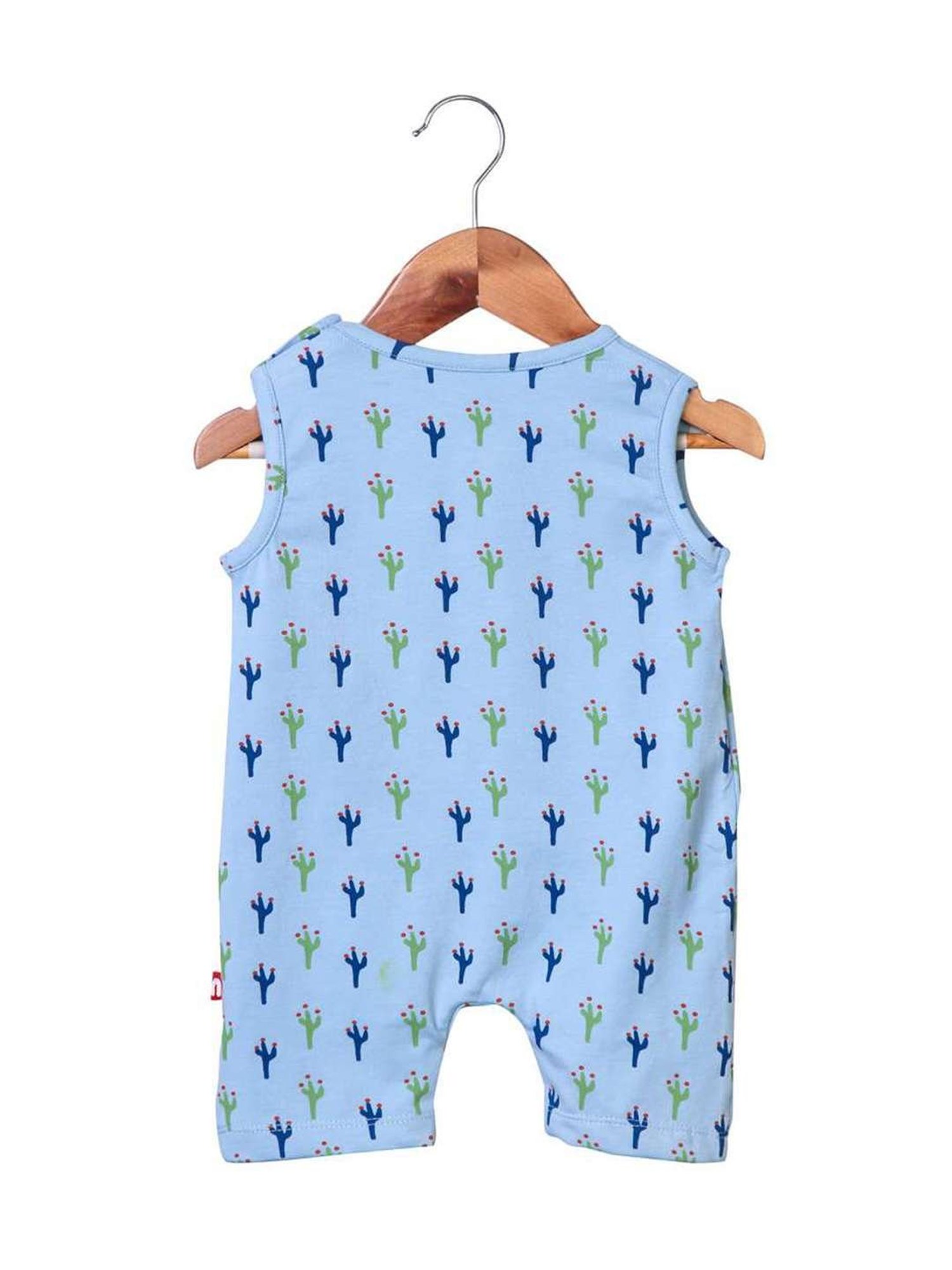 Nino Bambino Kids Blue Cotton Printed Romper