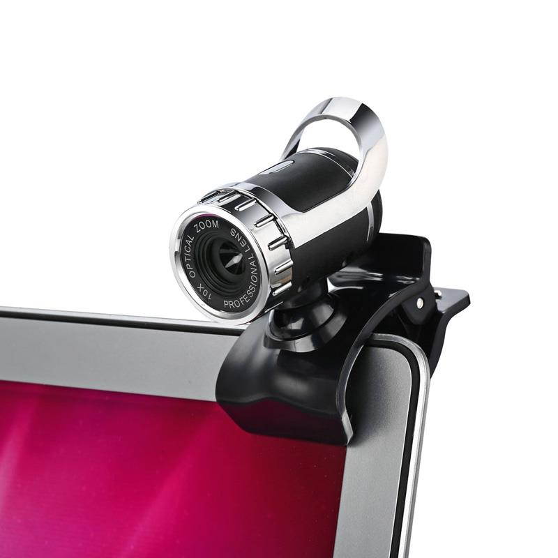 Webcam USB 12 Megapixel HD Camera Web Cam 360 Degree MIC Clip-on for Skype Computer Laptop Desktop Black