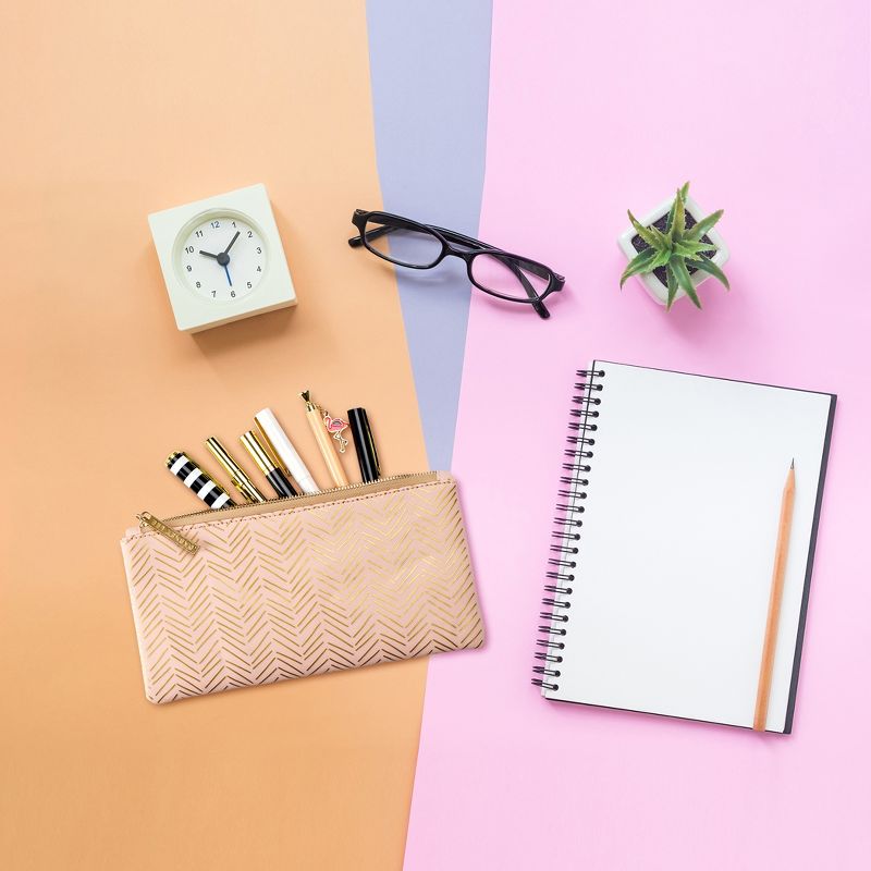 Dabney Lee Pencil Pouch - Rose Gold "Little Lines"