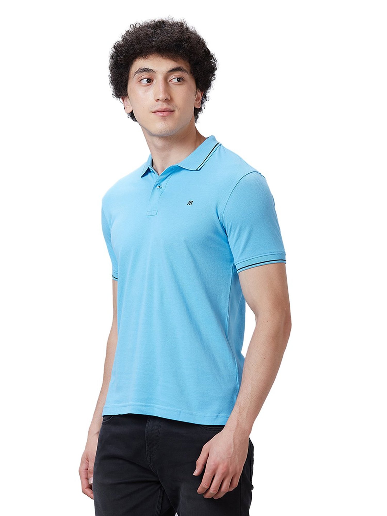 Raymond Light Blue Contemporary Fit Polo T-Shirt