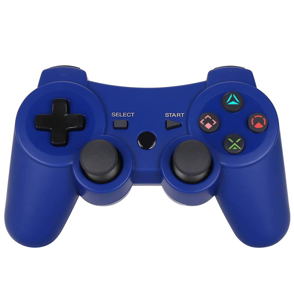 PS3 Controller Wireless - OUBANG PS3 Remote,Best DS3 Joystick Gift for Kids Bluetooth Gaming Sixaxis Control Gamepad Game Accessories for PlayStation3 with Micro Cable(Blue)