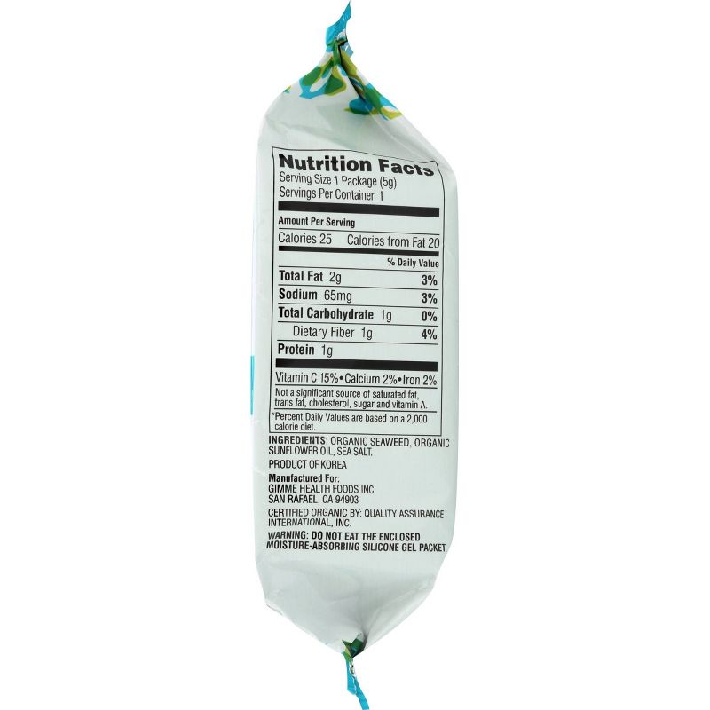 GimMe Organic Roasted Seaweed Snacks - 0.17oz/12pk