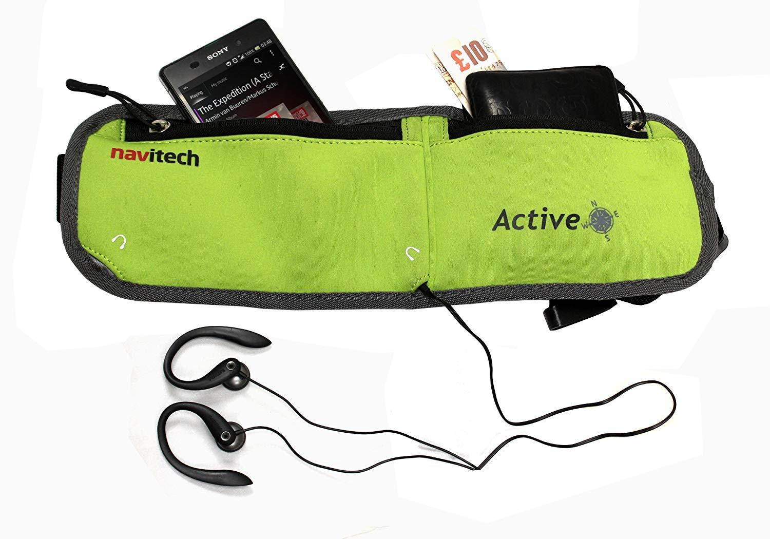 Navitech Green Smartphone Running/Jogging Water Resistant Sports Belt/Waistband Compatible with The The Huawei P20 Lite