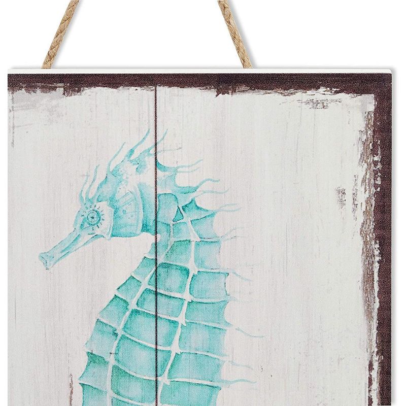 Farmlyn Creek 2 Pack Seahorse Hanging Wood Wall Art for Home Decor (6 x 8 in)
