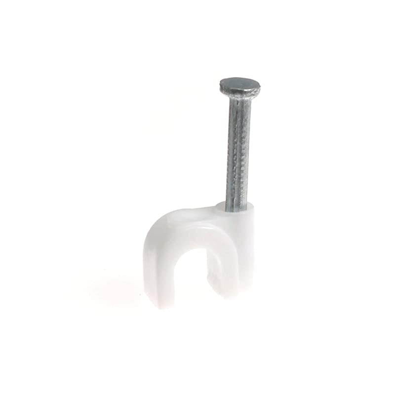 Coaxial Cable Clips Cat6 Electrical Wire Cable Clip 14 in 6 mm Nail Clip and Fastener White 100 pieces per bag