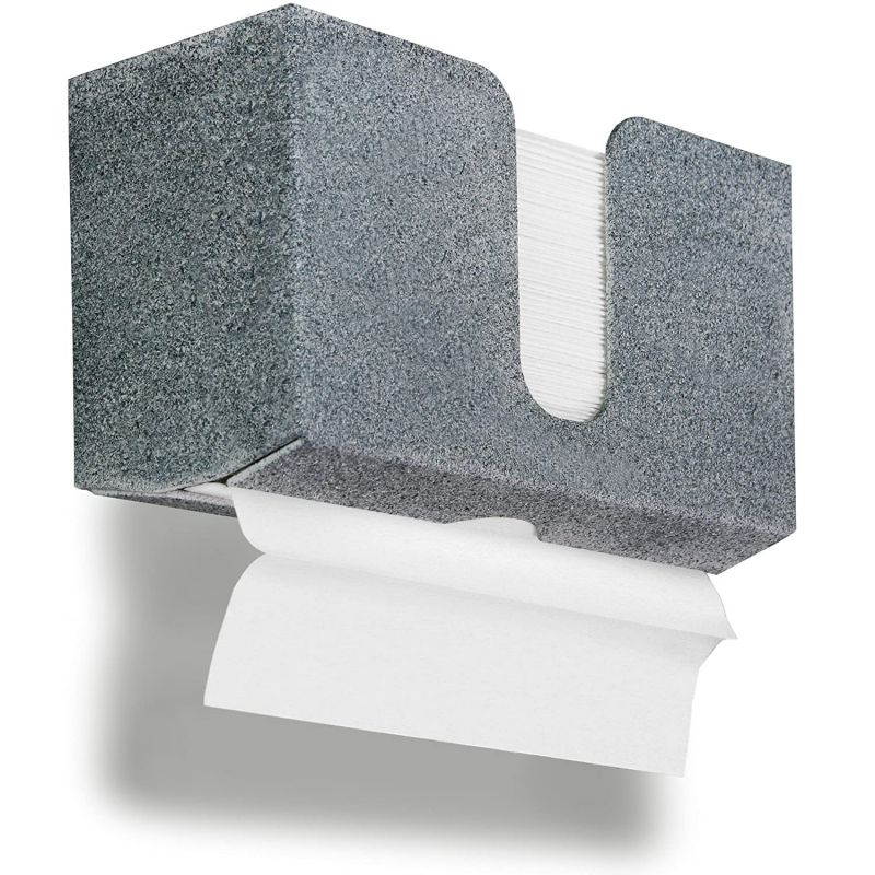 TrippNT 51914 PETG Dual-Dispensing Paper Towel Holder, 10 7/8" Width x 6 1/2" Height x 4 1/4" Depth, Black Granite Gray