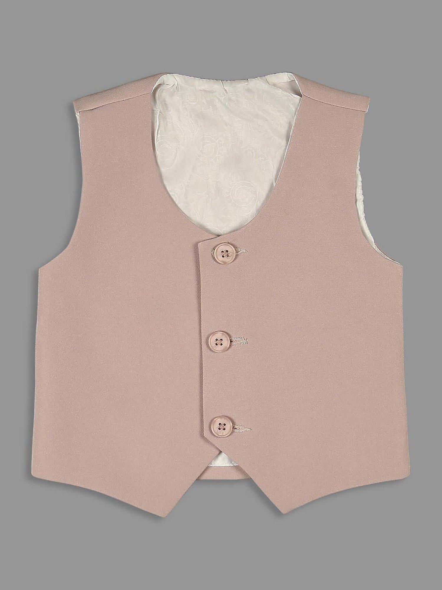 Fourfolds Boys Blue & White Solid Full Sleeves Suit Set