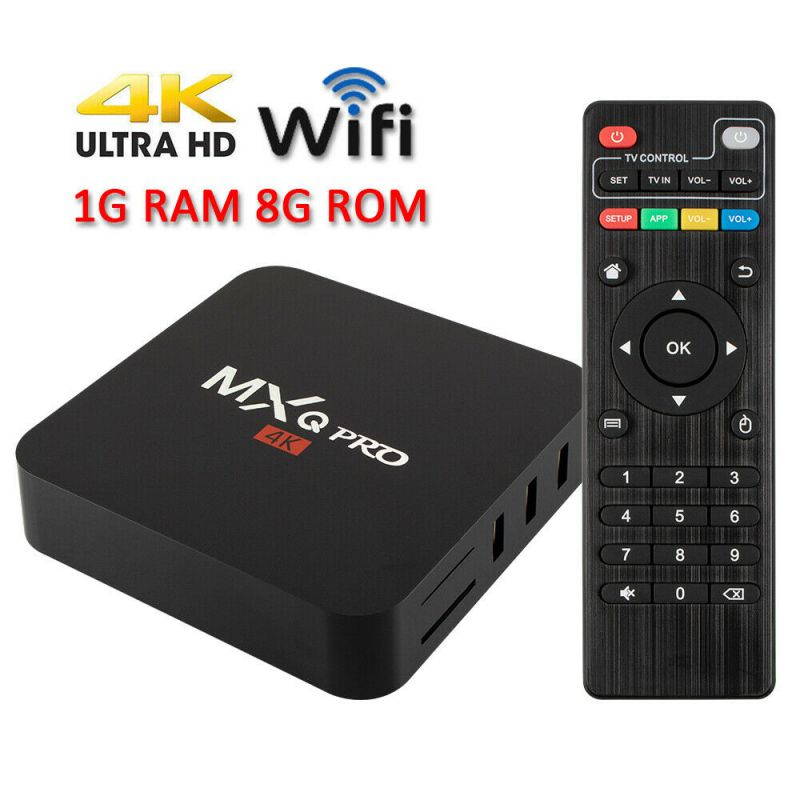 MXQ Pro 4K Ultra HD 64Bit Wifi Android 7.1 Quad Core Smart TV Box Media Player