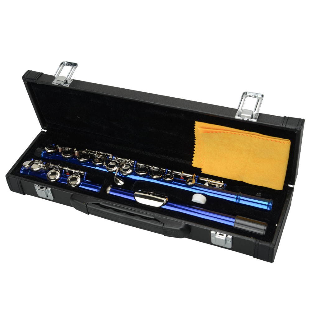 New Standard Blue School Band Student 16 Closed C Flute with Case&Accessories