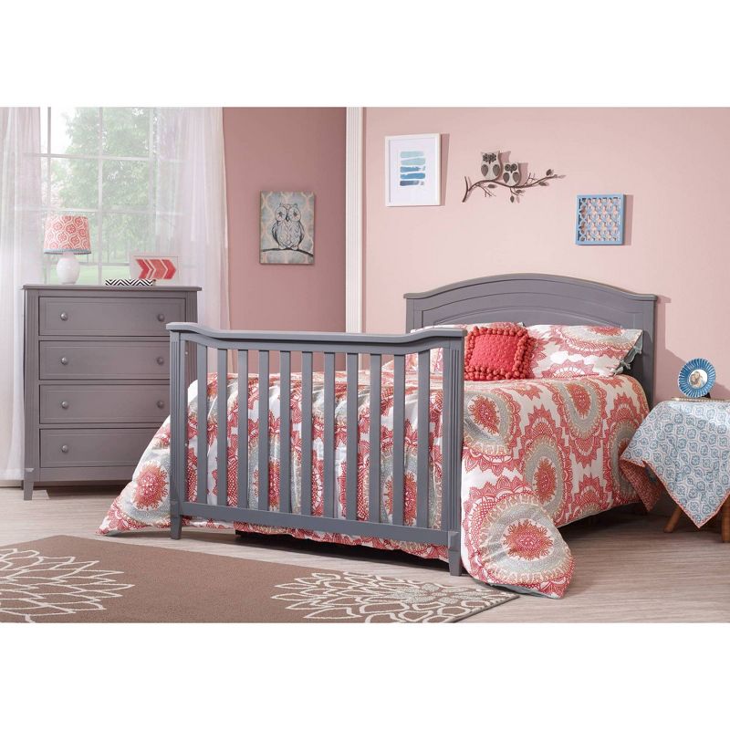 Sorelle Berkley Round Top Panel Standard Full-Sized Crib Gray