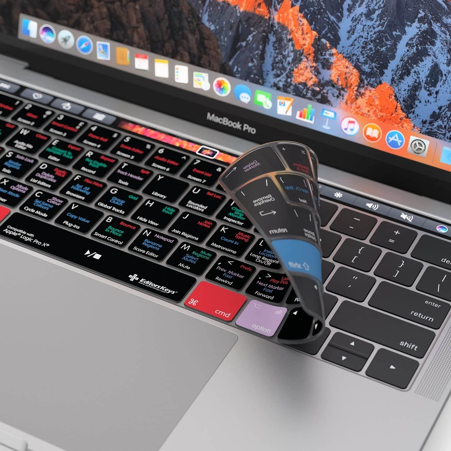 Logic Pro X Keyboard Cover for MacBook Pro with Touch Bar 13" & 15" | Editors Keys Skin