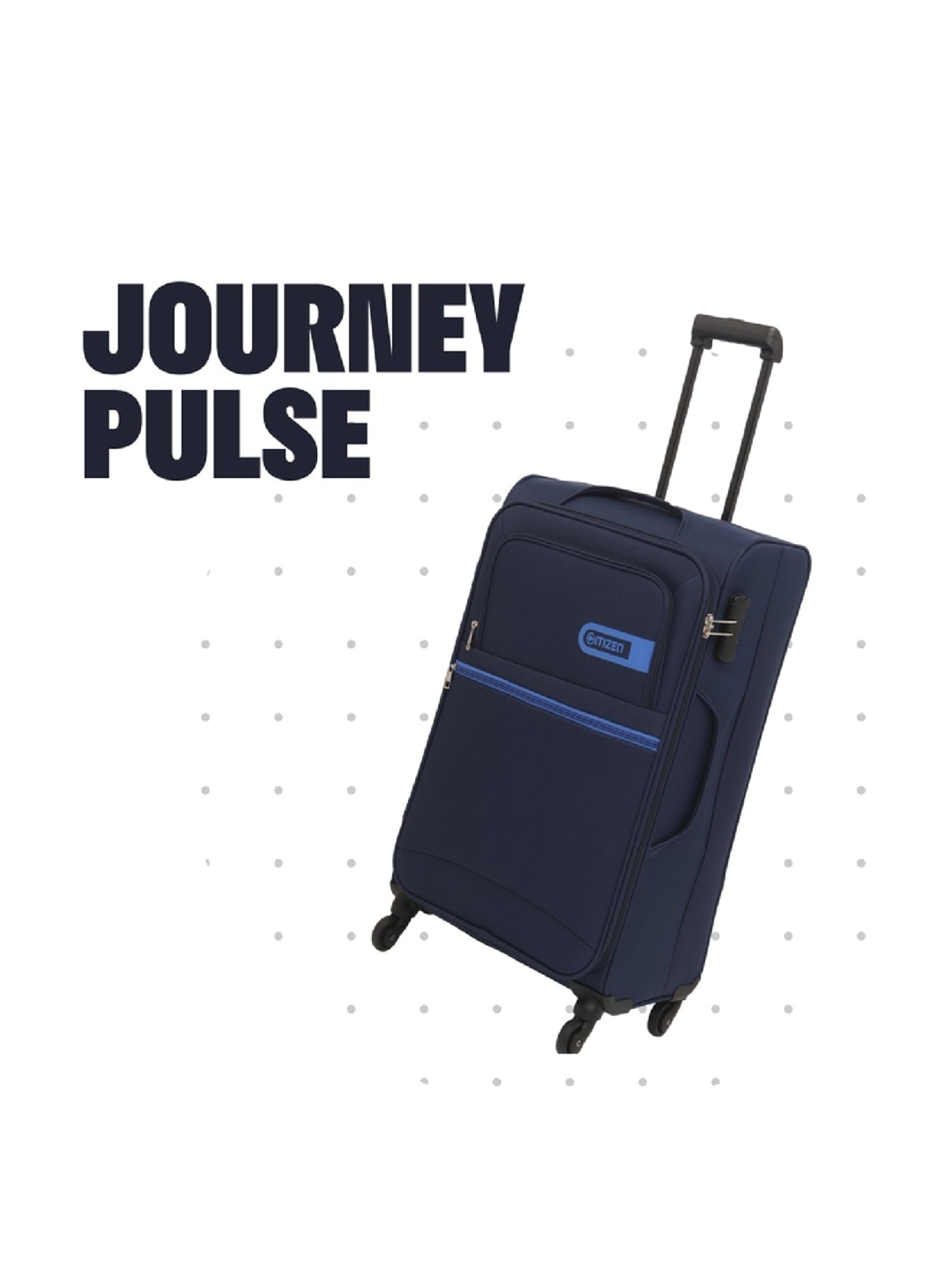 Citizen Journey Pulse Navy Blue Solid Trolley Bag Pack of 3 - 58 Cms, 68 Cms & 78 Cms