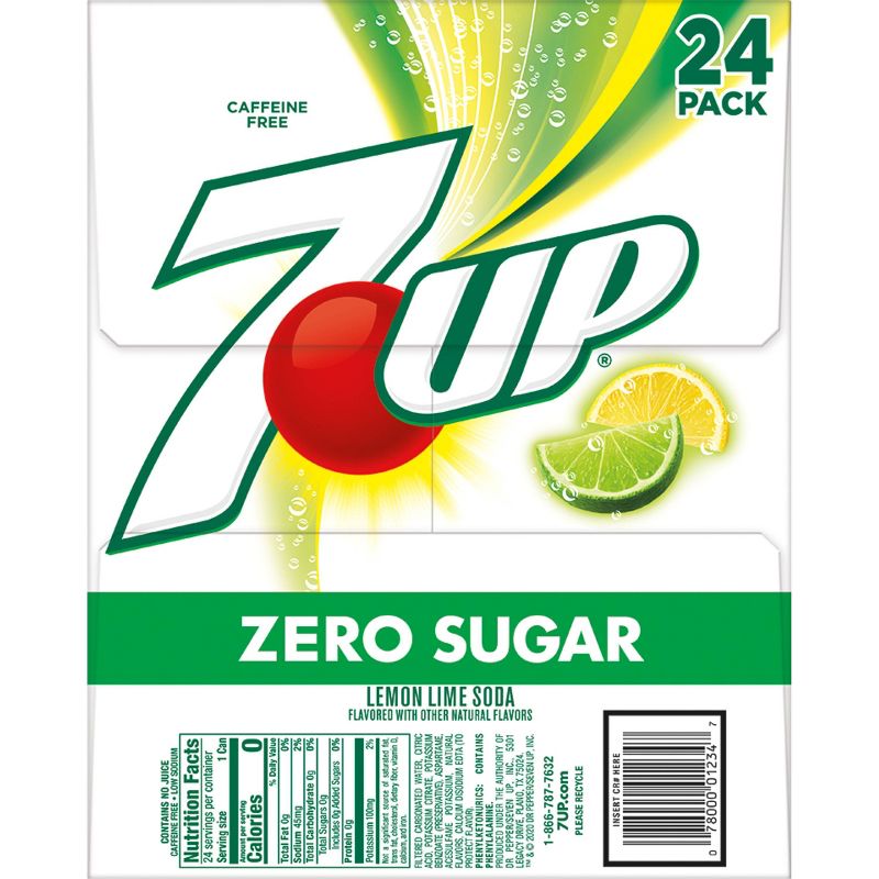 7UP Zero Sugar Soda - 24pk/12 fl oz Cans