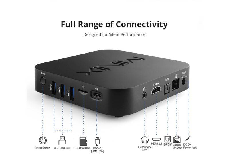 MINIX  U22X-J android 9.0 media player with  S922X 4GB DDR4 32GB eMMC Dolby vision 4K UHD Media Hub ,HDR 10bit streaming media player for home or commercial media player