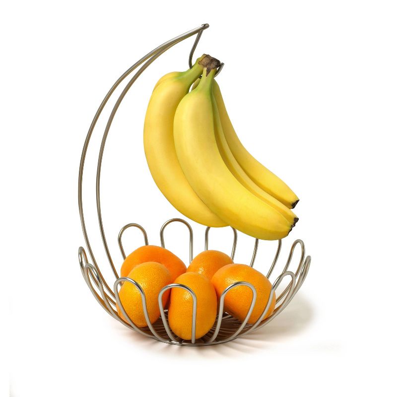 Spectrum Bloom Arched 2-Tier Steel Fruit Server - Satin Nickel