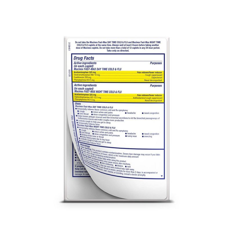 Mucinex Fast-Max Caplets - Day Night Cold & Flu - 40ct