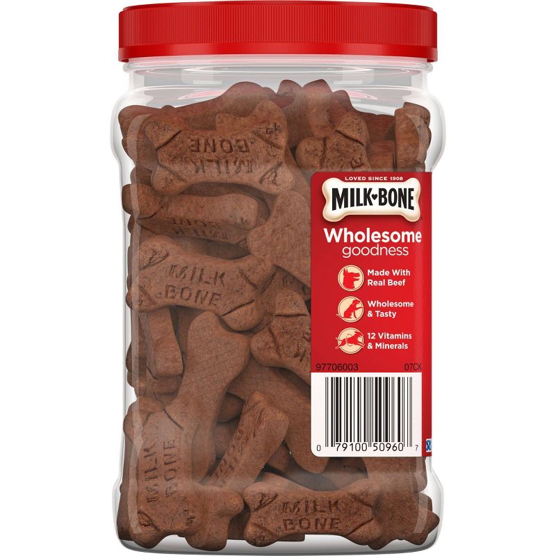 MilkBone Soft & Chewy Filet Mignon Canister Dog Treats -25oz