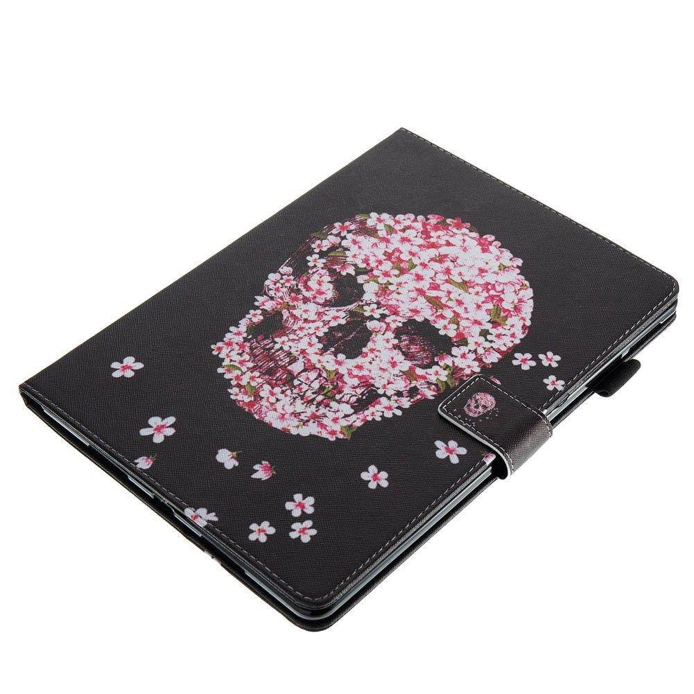 EIGIIS Pretty Cute Style Premium Leather Multi-Functional Case With Card Slots Wallet Cove For Apple Ipad Pro 10.5" 2017 (Petal Ghost)