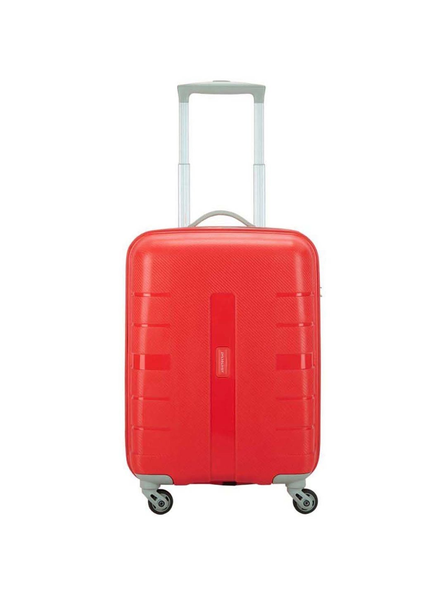 Aristocrat Nexon Fiery Red Textured Hard Cabin Trolley Bag - 38 cm