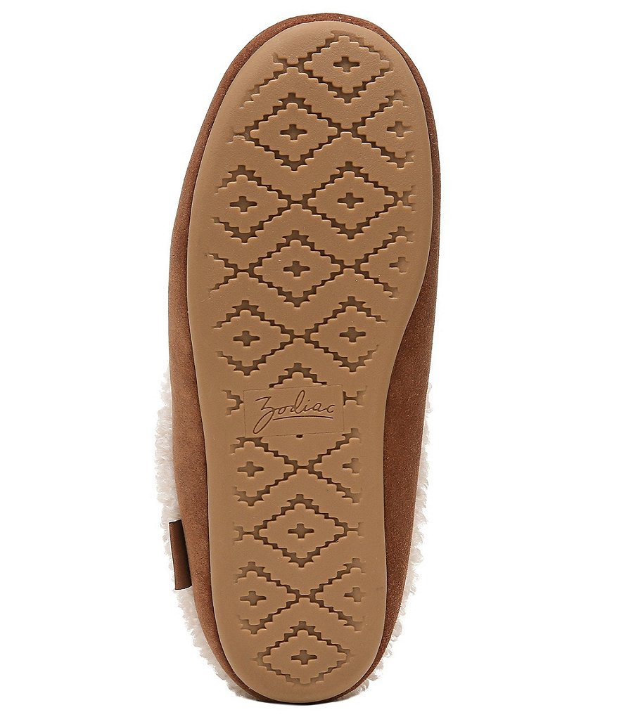 Zodiac Paloma Suede Faux Shearling Lined Slippers