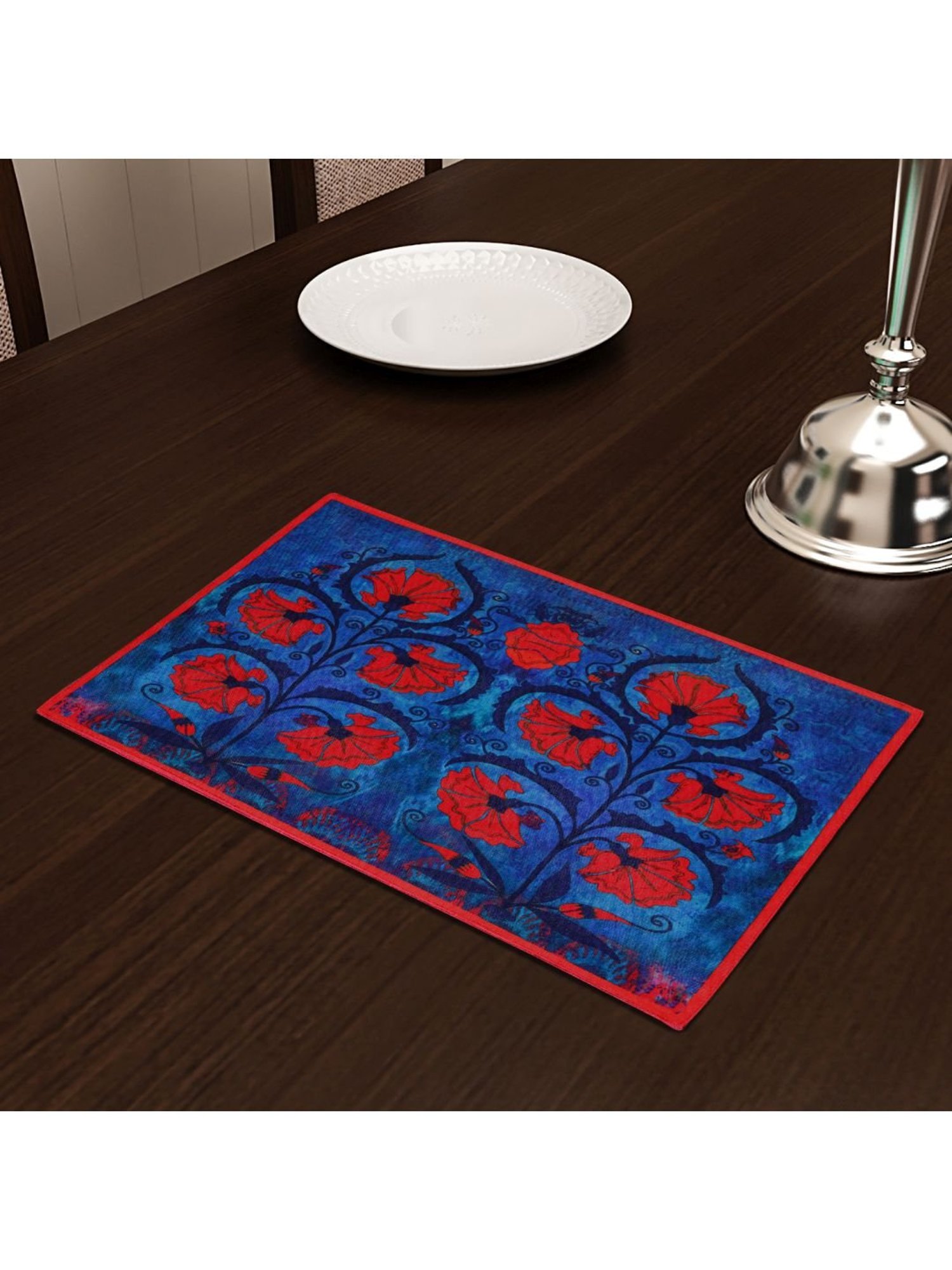 SEJ by Nisha Gupta Blue & Red Placemats - Set of 4