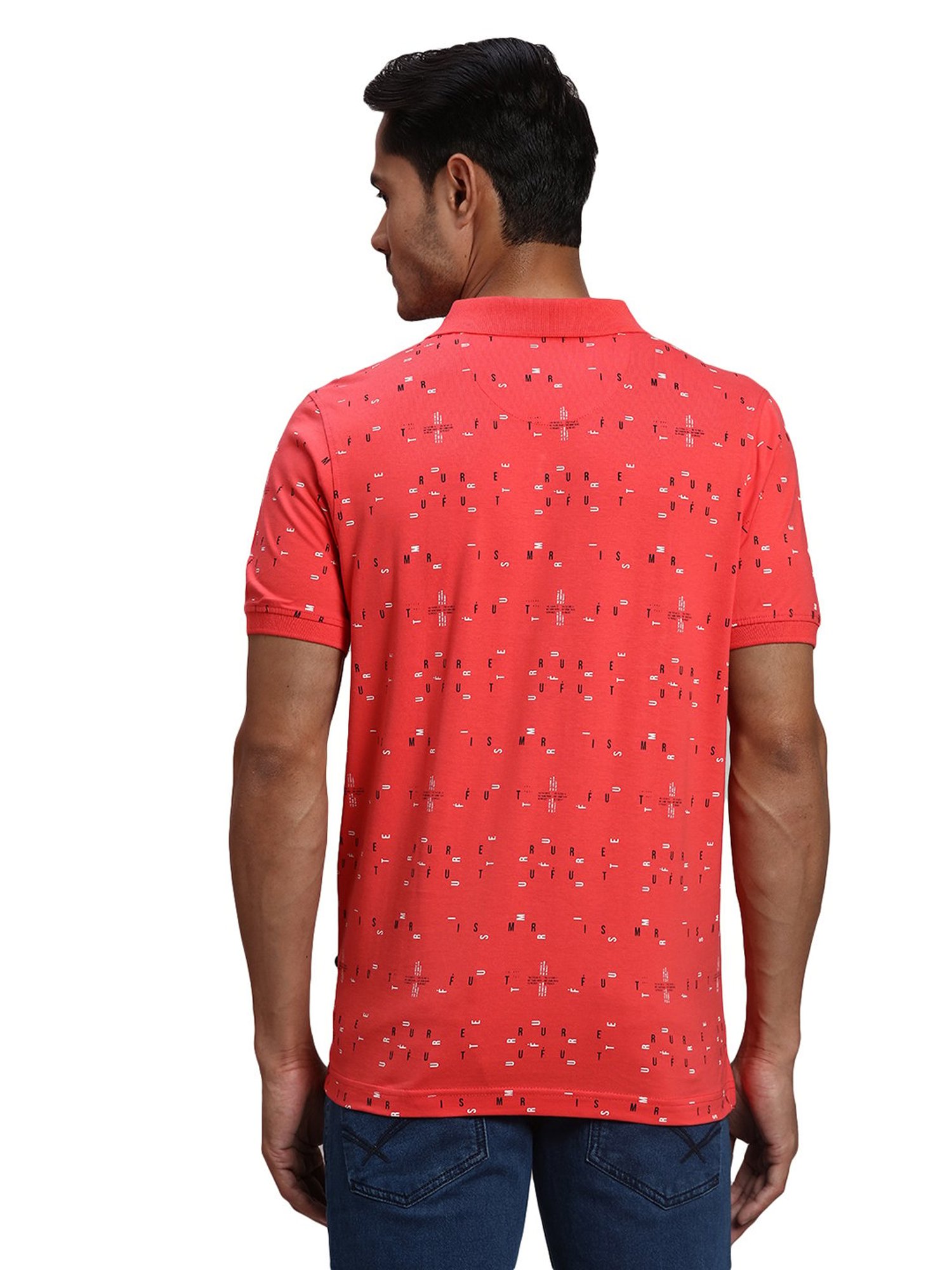 Parx Coral Regular Fit Printed Polo T-Shirt