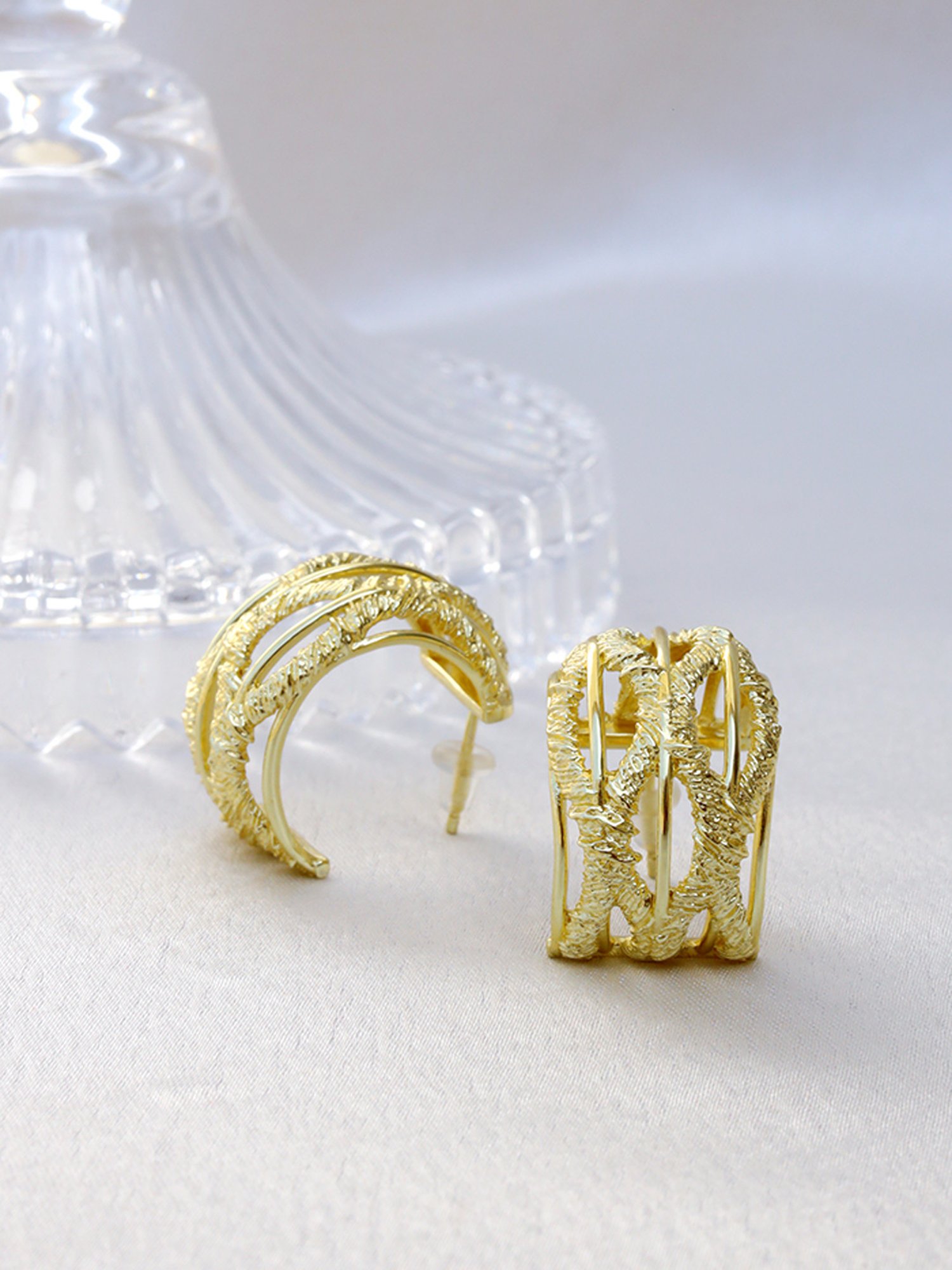 Perfectly Average Wire Coiled Textured Earrings