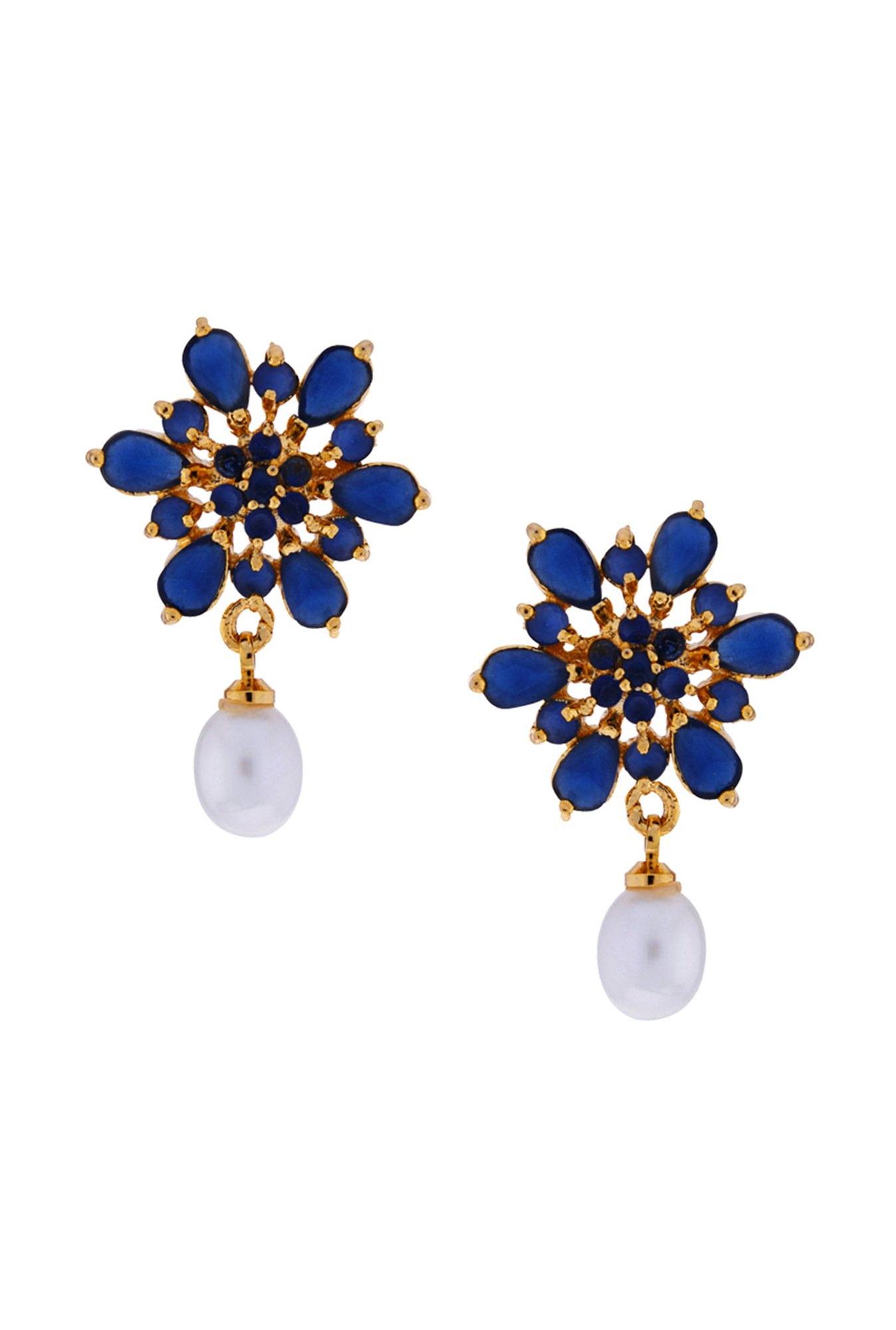 Sri Jagdamba Pearls Golden Alloy Drop Earring