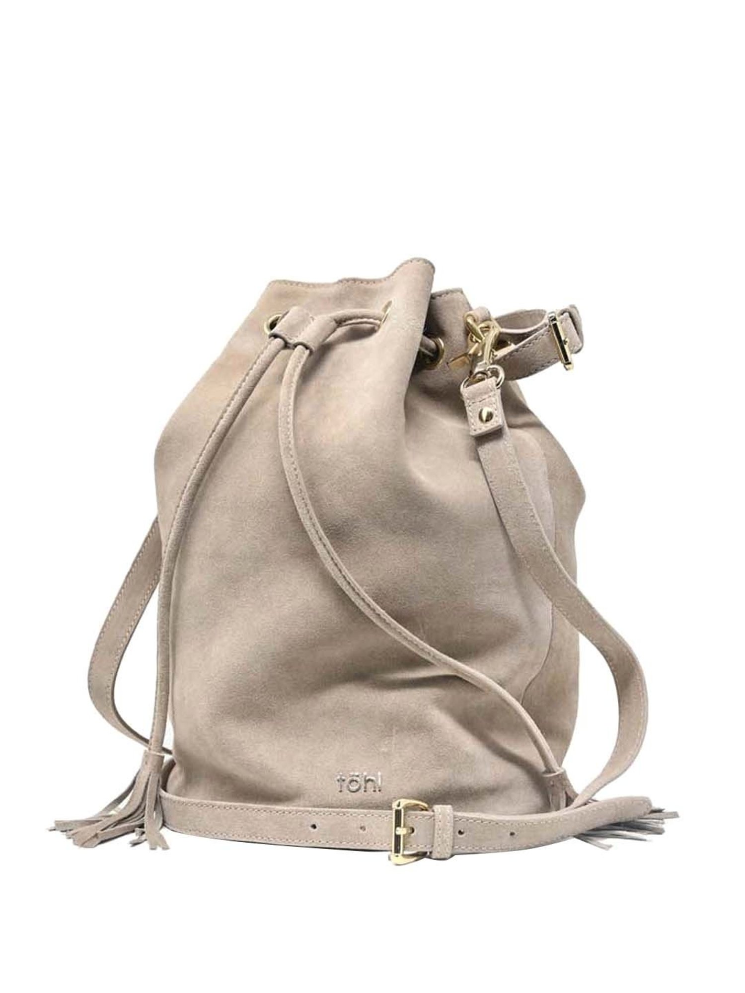 Tohl Beige Solid Large Handbag