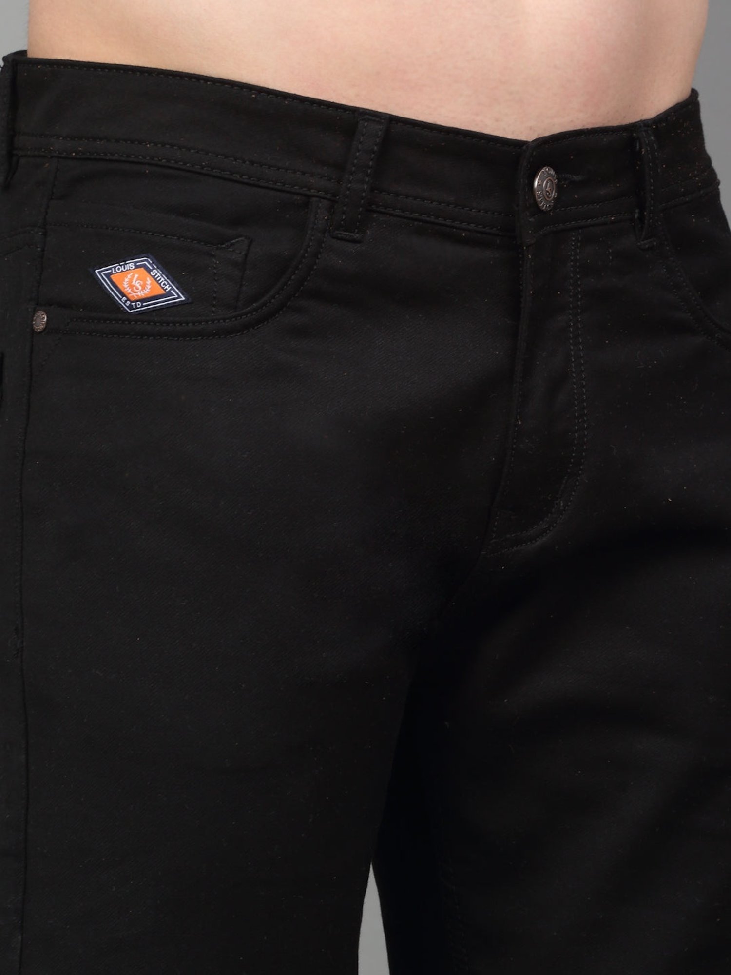 Louis Stitch Black Comfort Fit Jeans