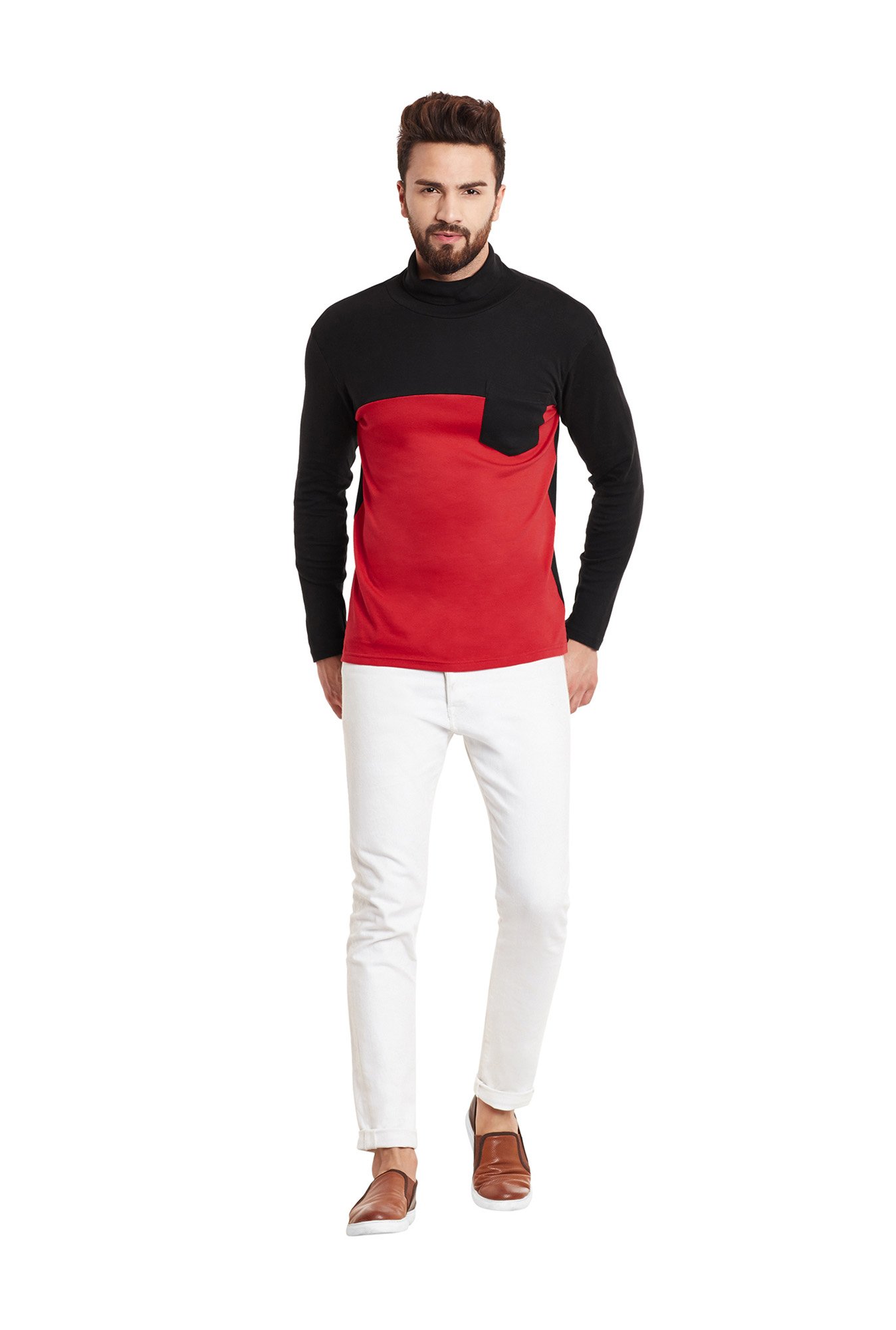 Hypernation Red High Neck T-Shirt