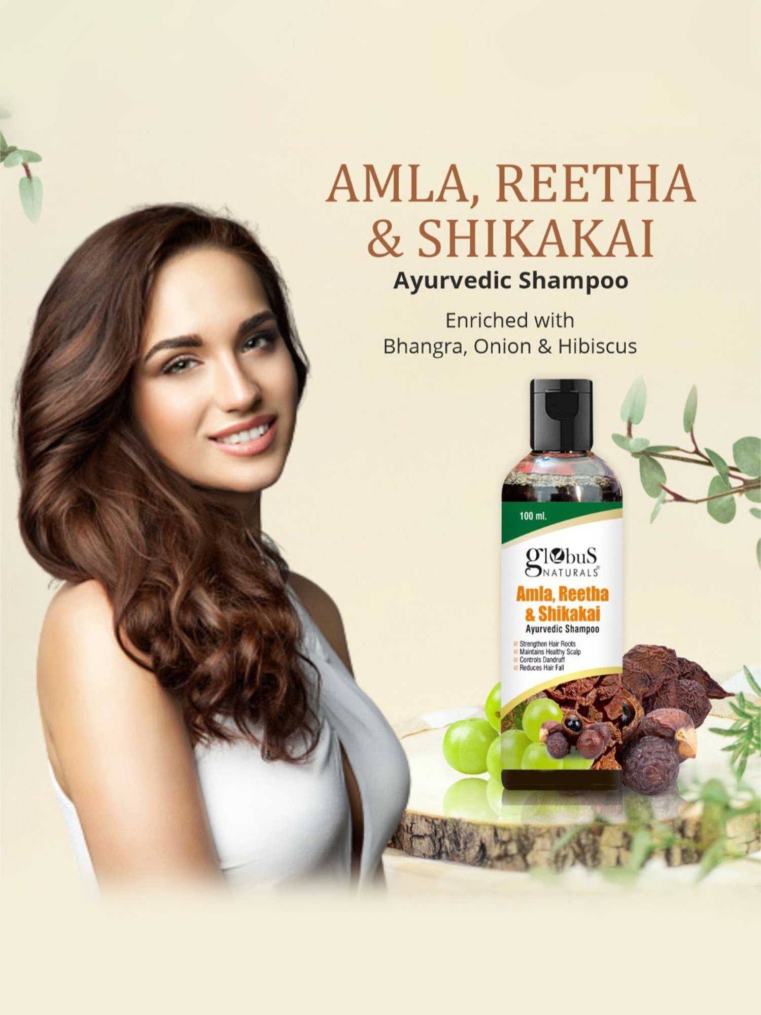Globus Naturals Amla, Reetha & Shikakai Ayurvedic Shampoo - Pack of 2