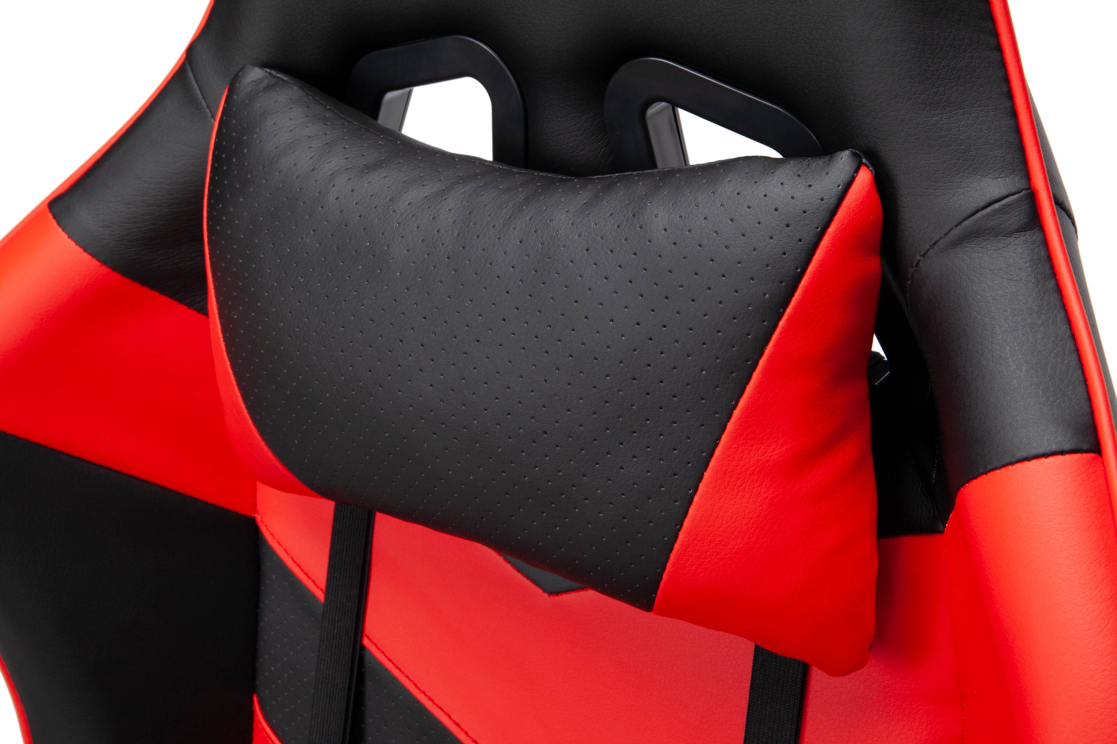 Essentials Collection High Back PU Leather Gaming Chair, in Red (ESS-6075-RED)