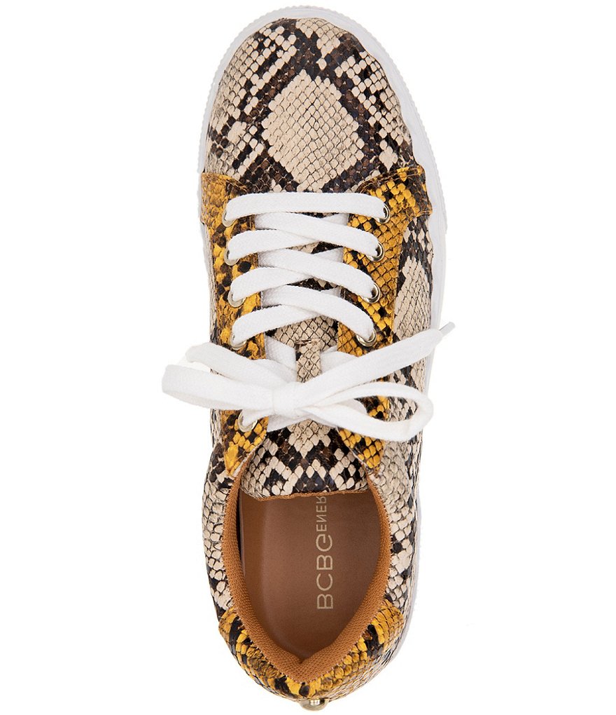 BCBGeneration Lanie Scalloped Snake Print Lace-Up Sneakers