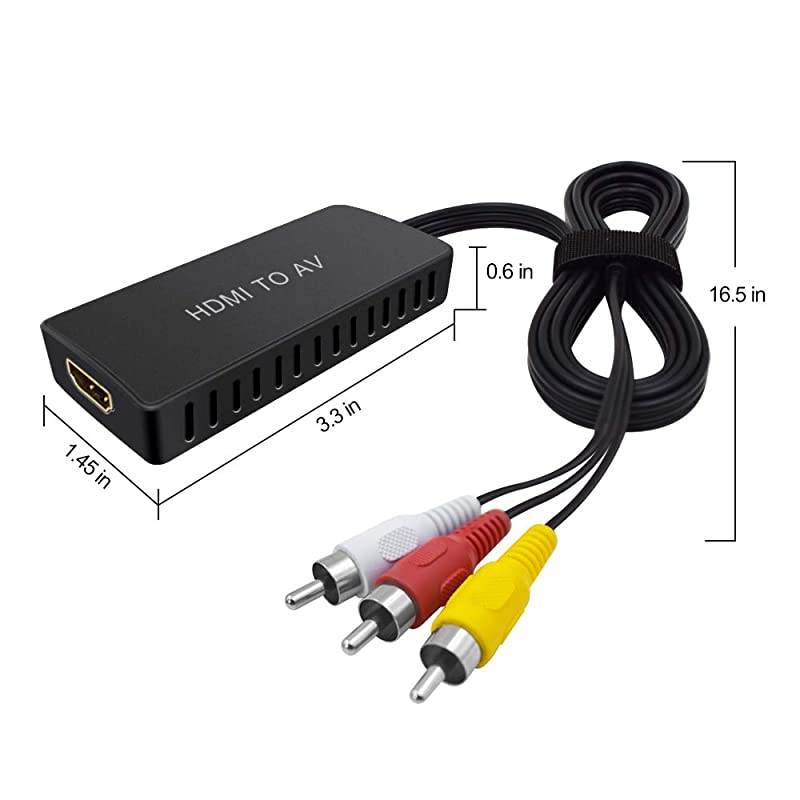 to AV Converter Converter to RCA Video Audio Adapter to AV Converter Compatible for PS3 Blu Ray Player Sky HD Box Converter to RCA