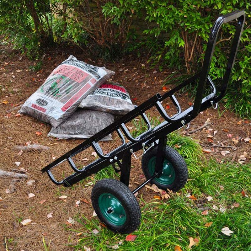 Suncast 15 Gallon Poly Multipurpose Rolling Lawn and Garden Cart, Taupe (2 Pack)