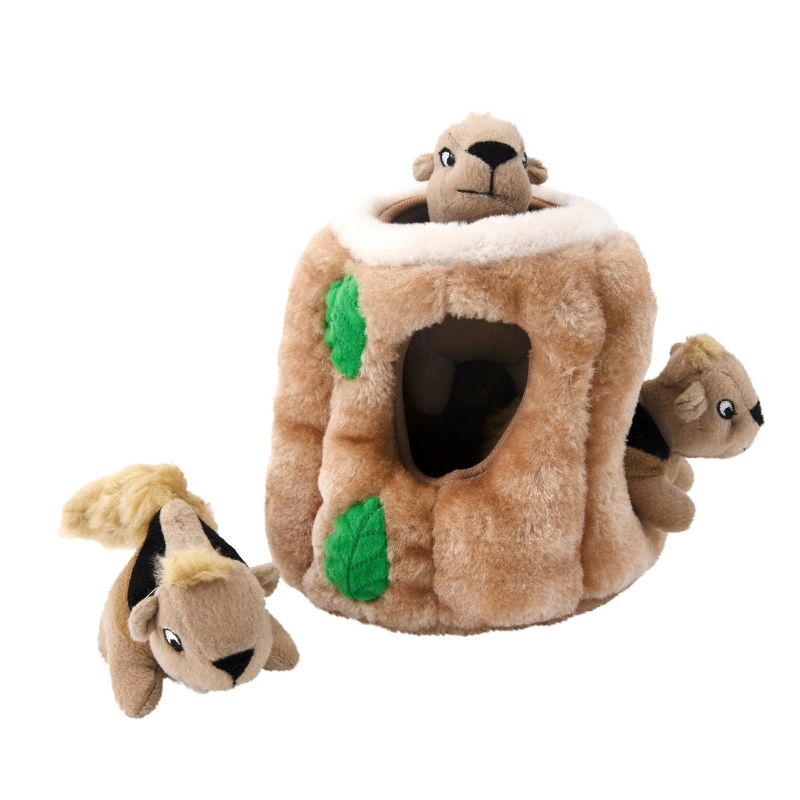 Outward Hound Hide-A-Squirrel Puzzle Plush Dog Toy - M