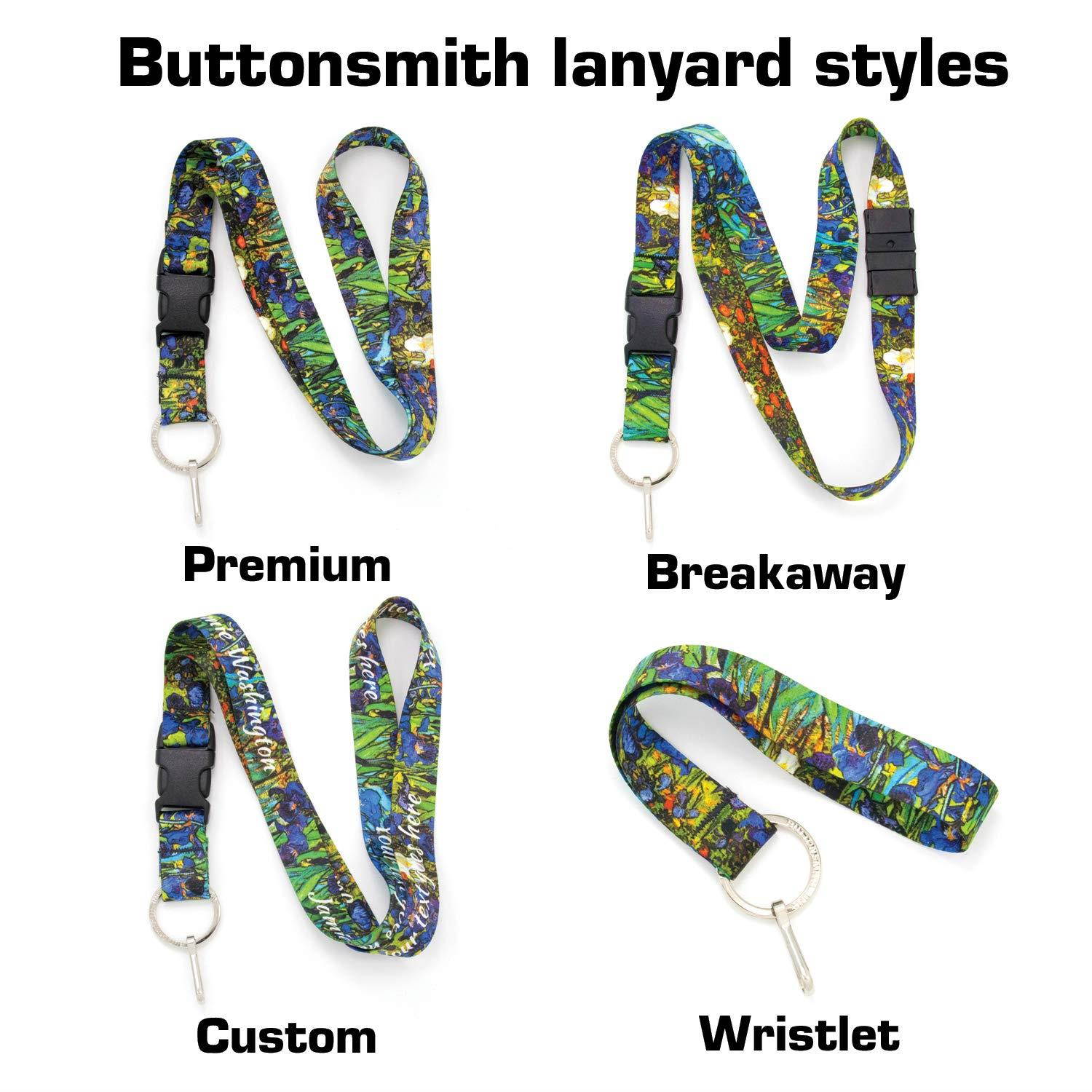 Buttonsmith Vincent Van Gogh Irises Premium Wristlet - Made in USA