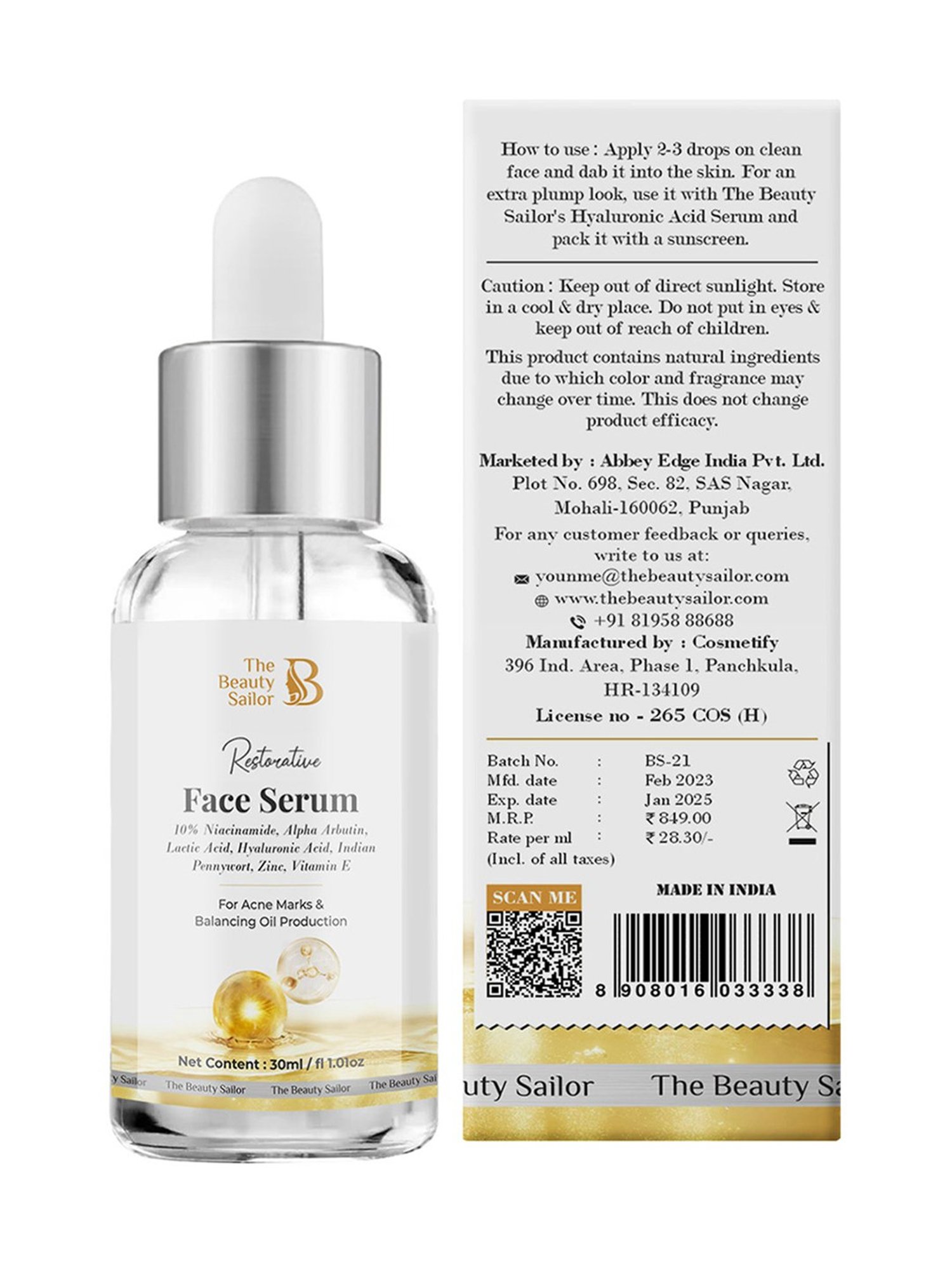 The Beauty Sailor Restorative Face Serum - 30 ml
