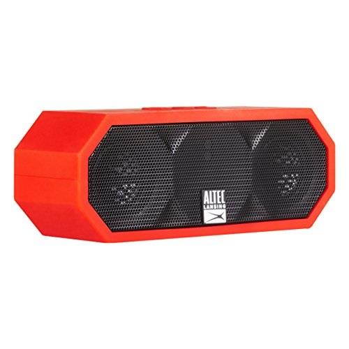 altec lansing imw457 jacket h2o lightweight, great sound compact handsfree waterproof indoor/outdoor bluetooth speaker, ultimate audio bluetooth wireless 30ft range red