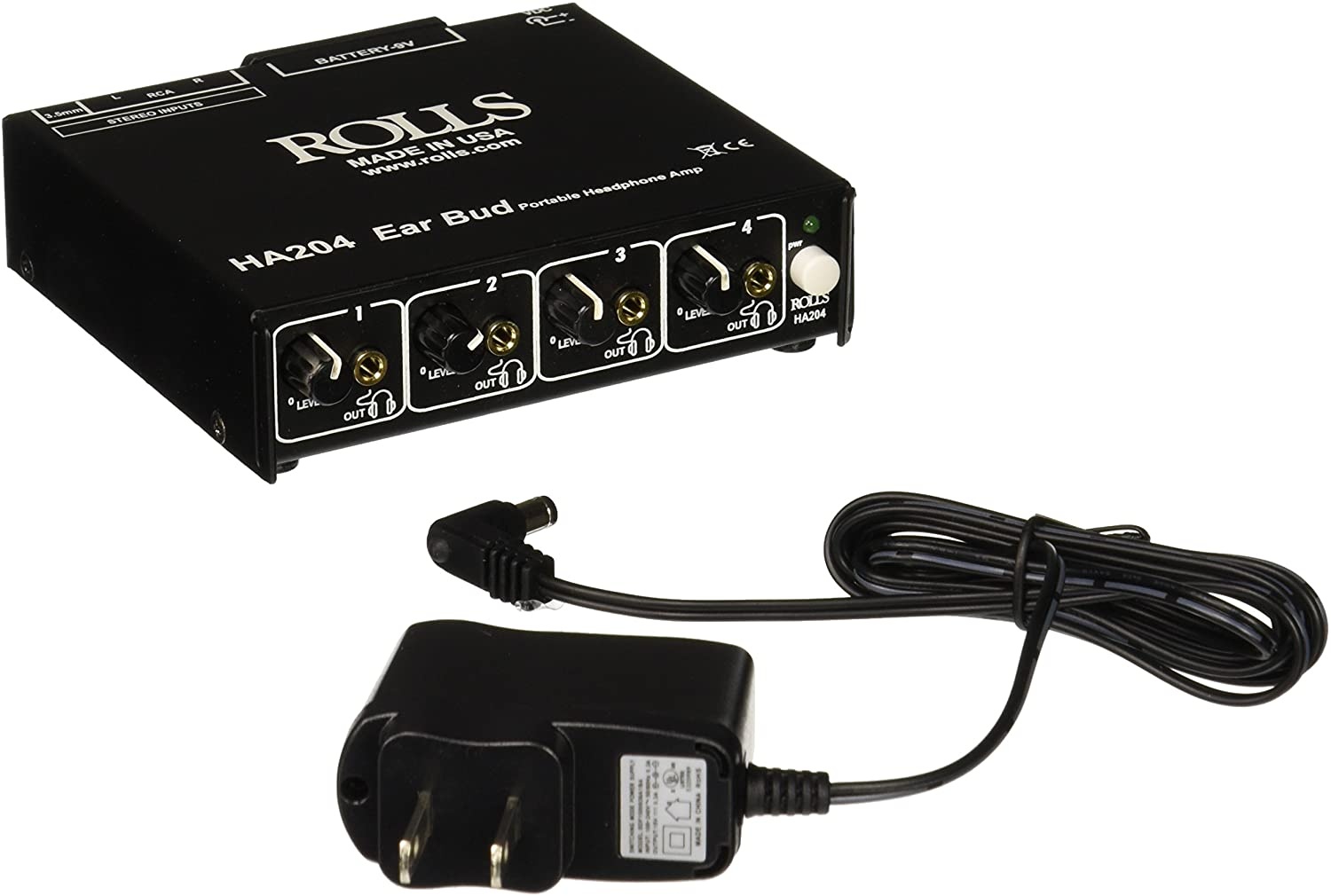 Rolls HA204p Portable 4-Channel Battery Operated Headphone Amplifier #HA204P