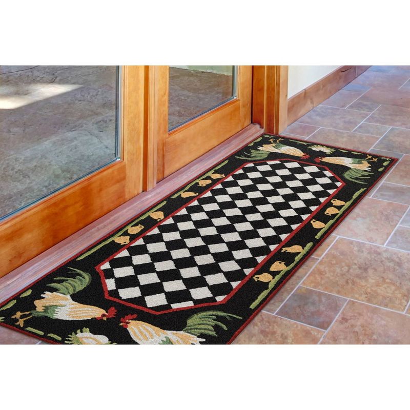 2'X3' Rooster Accent Rug Black - Liora Manne