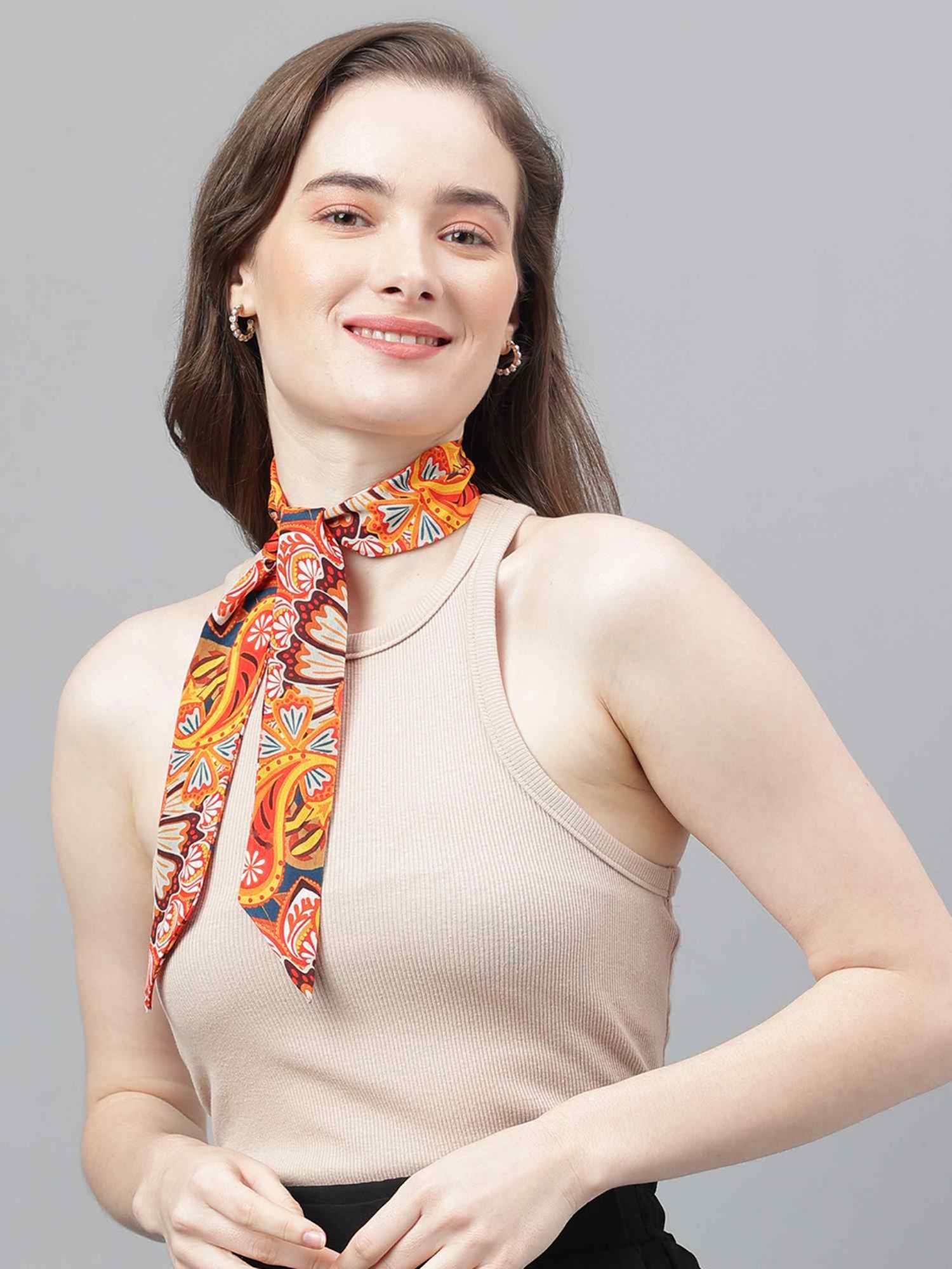 Tossido Blue Printed Scarf & Bag Scarf Set